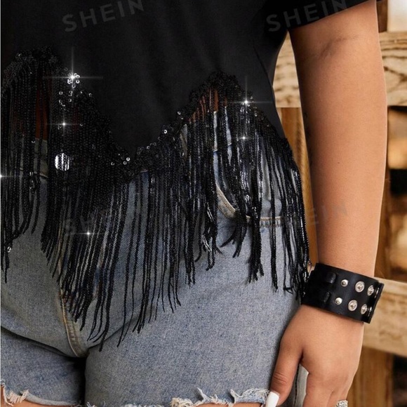 NWOT Shein fringe blouse - Picture 5 of 5